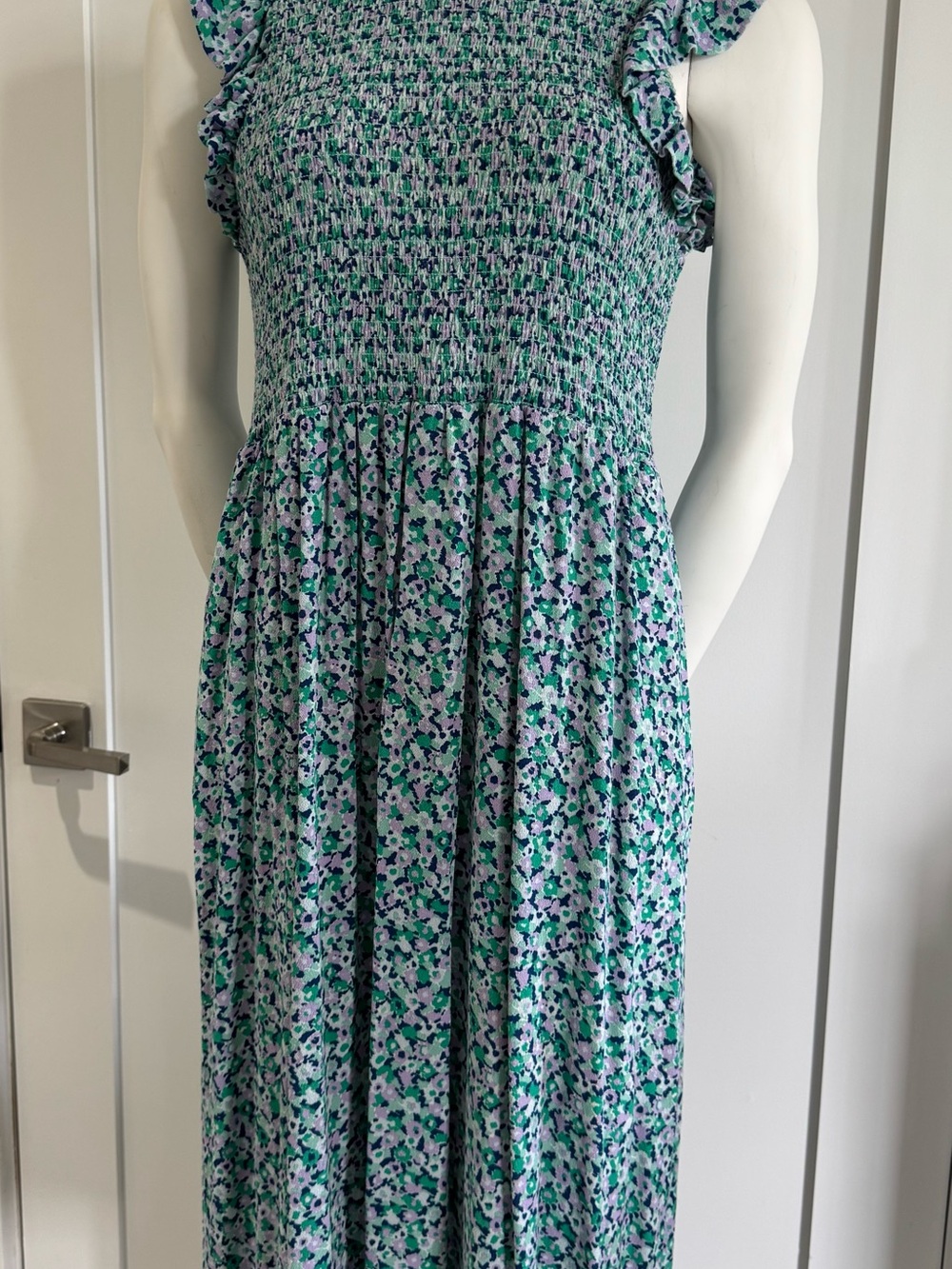 a new day Green and Purple Floral Midi Dress